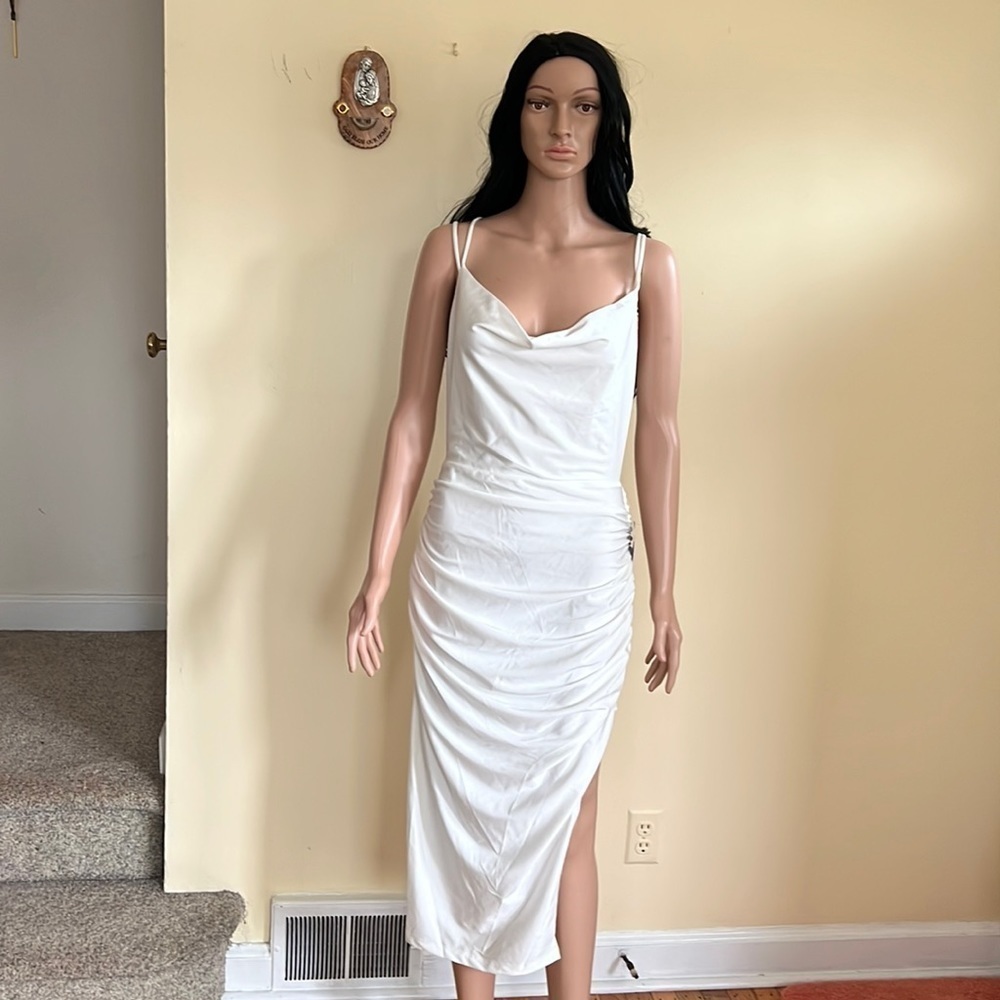 Windsor off white rushed side and back dress